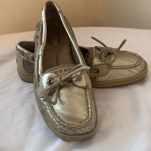 Sperrys gold deck shoes